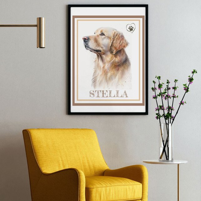 Póster Perro acuático hermoso personalizado (GoldenRetrie (Subido por el creador)