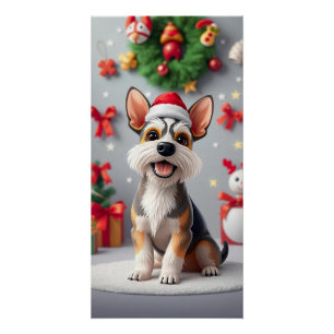 Póster Perro adorable de estilo de dibujos animados