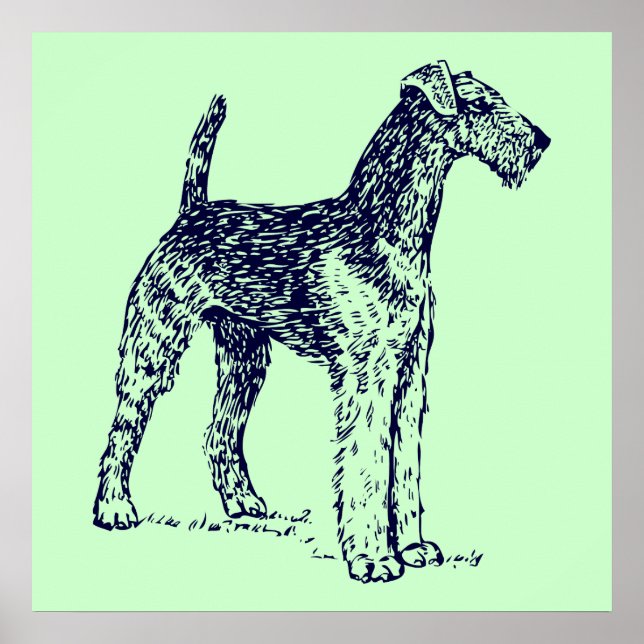 Póster Perro Airedale (Frente)