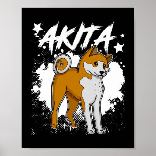 Póster Perro Akita mamá perro dice criador 33