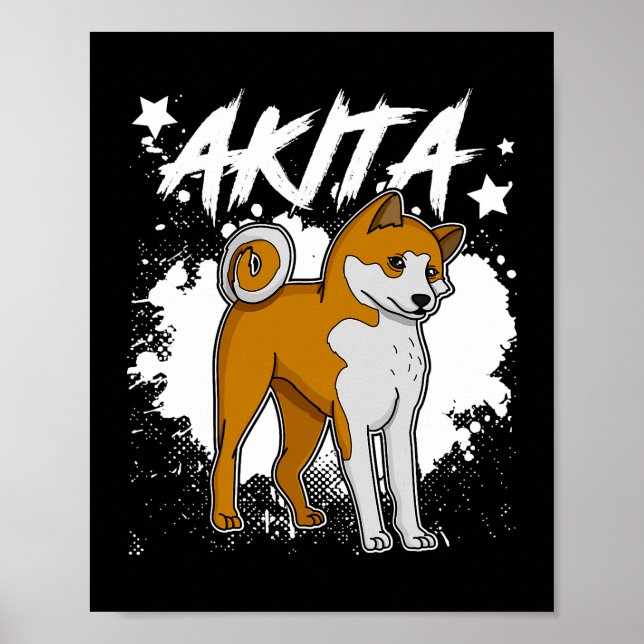 Póster Perro Akita mamá perro dice criador 33 (Frente)