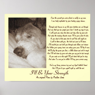 Póster perro akita viejo y lindo añade tu propio poema fo