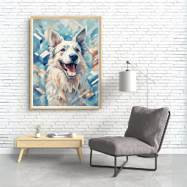 Póster Perro Amantes Pared Arte/ tono azul [2/3]