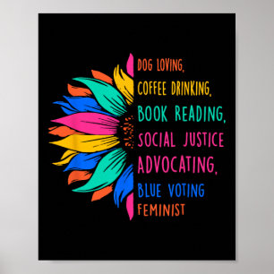 Póster Perro Amo Café Bebida Libro Leyendo Jus Social