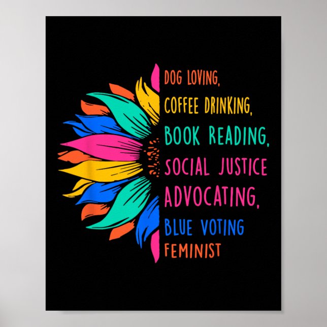 Póster Perro Amo Café Bebida Libro Leyendo Jus Social (Frente)