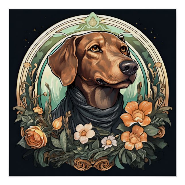 Póster Perro Art Nouveau (Anverso)