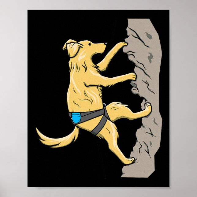 Póster Perro aventurero escalada en roca Gráfico Outdoor  (Frente)