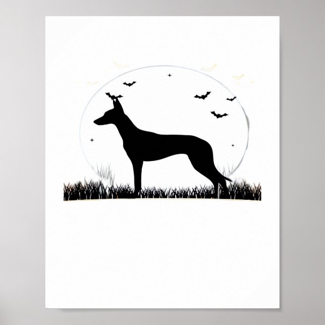 Póster Perro Azawakh - Halloween Moon Silhouette Classic  (Frente)