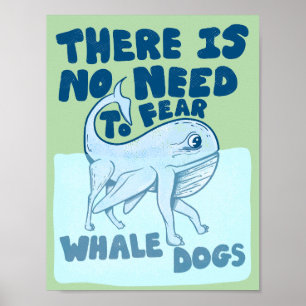 Póster Perro ballena criatura divertida