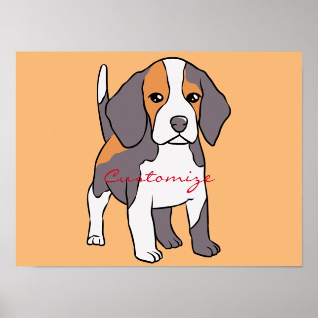 Póster Perro Beagle Cute Rama Thunder_Cove (Frente)