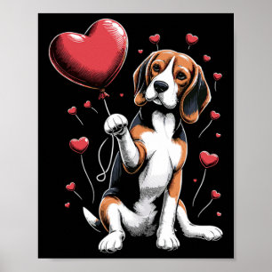 Póster Perro Beagle Dueño de perro del día de San Valentí