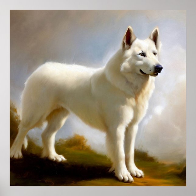 Póster Perro Berger Blanc Suisse (Frente)