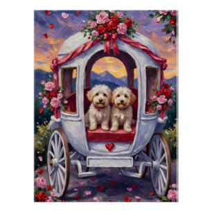 Póster Perro Bichon Frise Día de San Valentín