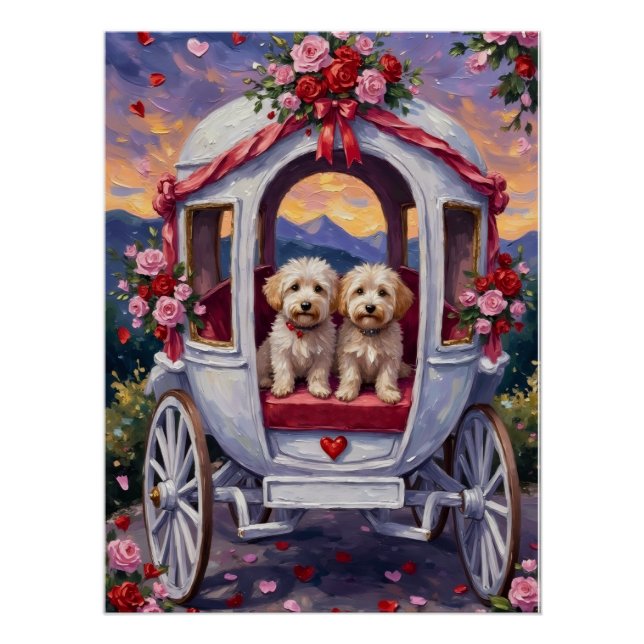 Póster Perro Bichon Frise Día de San Valentín (Anverso)