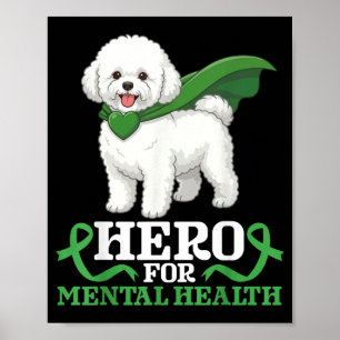 Póster Perro Bichon Frise héroe para la concienciación so