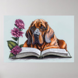 Póster Perro Bloodhound