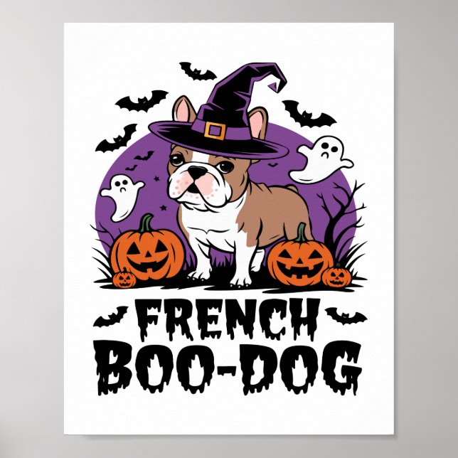 Póster Perro boo francés - el cachorro más espeluznante (Frente)