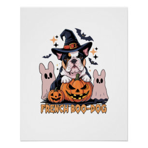 Póster Perro Boo Francés Lindo Frenchie Halloween Fantasm