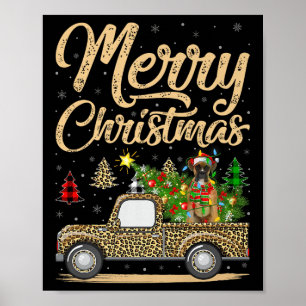 Póster Perro Boxer Árbol de Navidad Leopardo Camión Perro