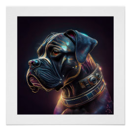 Póster Perro Boxer Steampunk