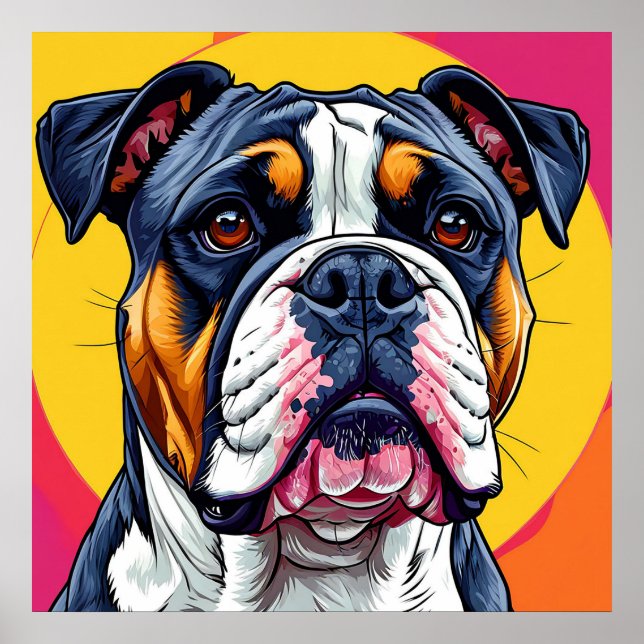 Póster perro Bulldog australiano (Frente)