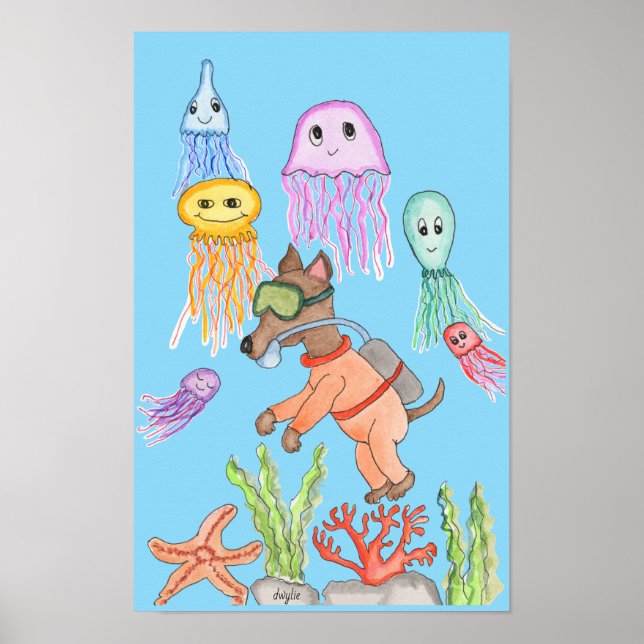 Póster Perro Buzo de Aguas Profundas (Frente)