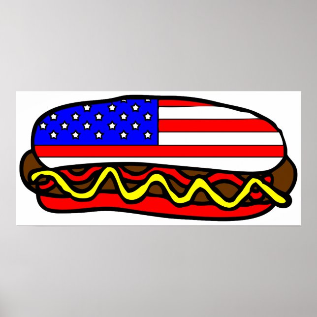 Póster Perro caliente americano (Frente)