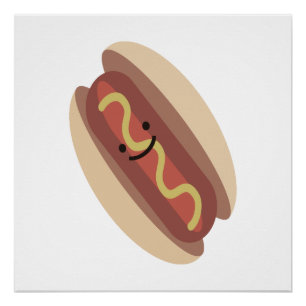 Póster Perro caliente de Kawaii