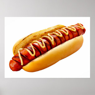 Póster Perro caliente de SlipperyJoe's con vibra de BBQ d