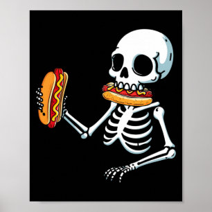Póster Perro Caliente Esqueleto Halloween