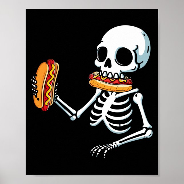 Póster Perro Caliente Esqueleto Halloween (Frente)