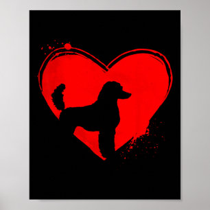 Póster Perro Caniche Estándar Corazón Forma San Valentín