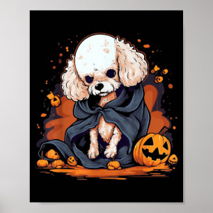 Póster Perro Caniche Halloween