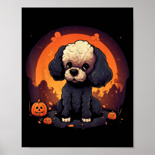 Póster Perro Caniche Halloween Hombres Mujeres Niños