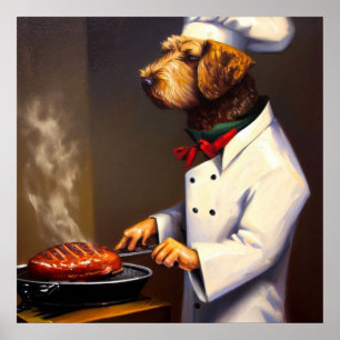 Póster Perro Chef