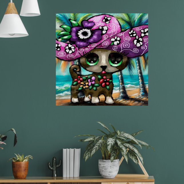 Póster Perro chihuahua caprichoso en palmeras de vacacion (Salón 1)