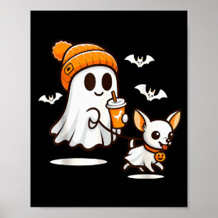 Póster Perro Chihuahua Divertido Fantasma Andando Mujeres