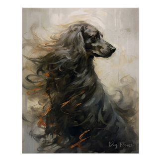 Póster Perro Cocker Spaniel en el viento 002 - Yacobsen D