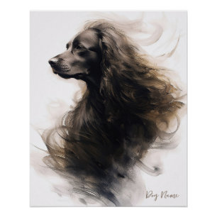 Póster Perro Cocker Spaniel en el viento 003 - Yacobsen D