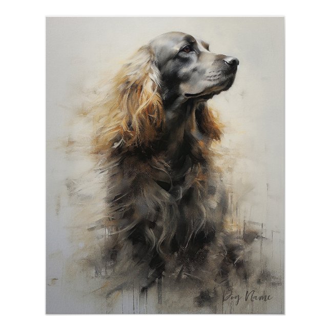 Póster Perro Cocker Spaniel en el viento 004 - Yacobsen D (Anverso)
