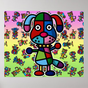 Póster perro colorido2