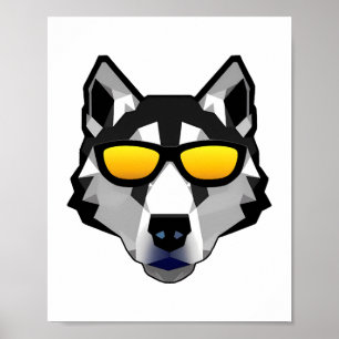 Póster Perro con gafas de sol - Husky siberiano