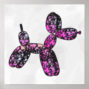 Póster Perro con globo A