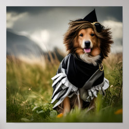 Póster Perro con traje de Halloween