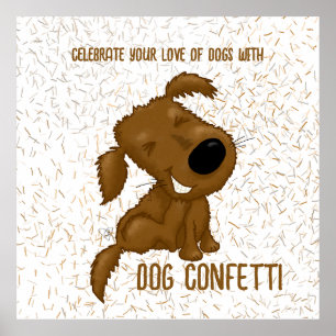 Póster Perro Confetti Shedding Perro