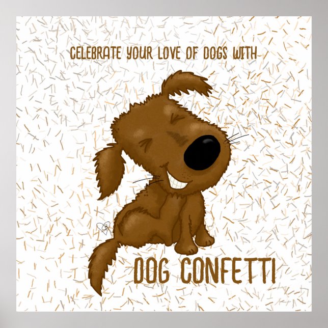 Póster Perro Confetti Shedding Perro (Frente)
