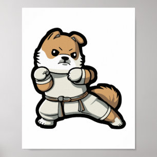 Póster perro conoce a karate
