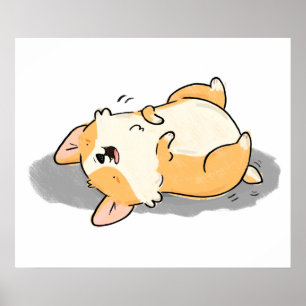 Póster Perro Cute Kawaii Corgi