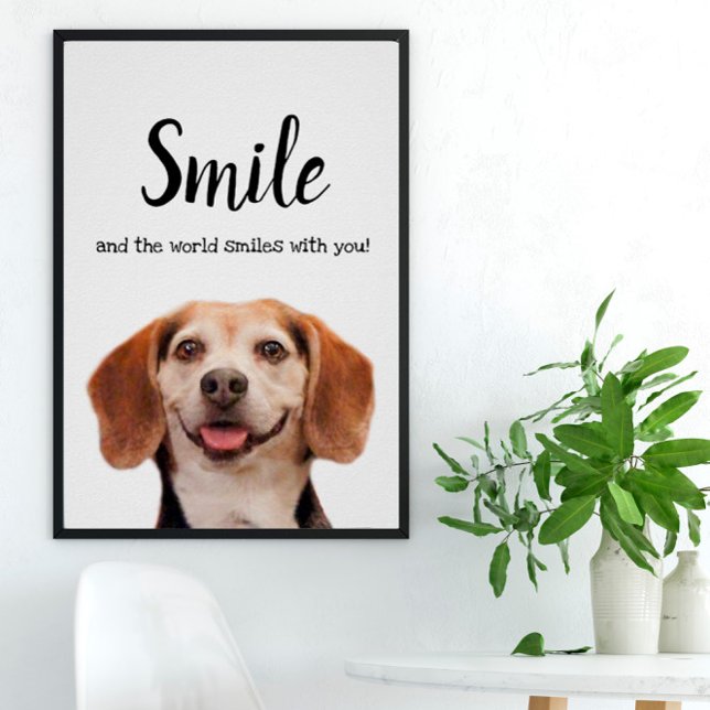 Póster Perro Cute Sonriendo Foto Sonrisa Cita Beagle (Subido por el creador)