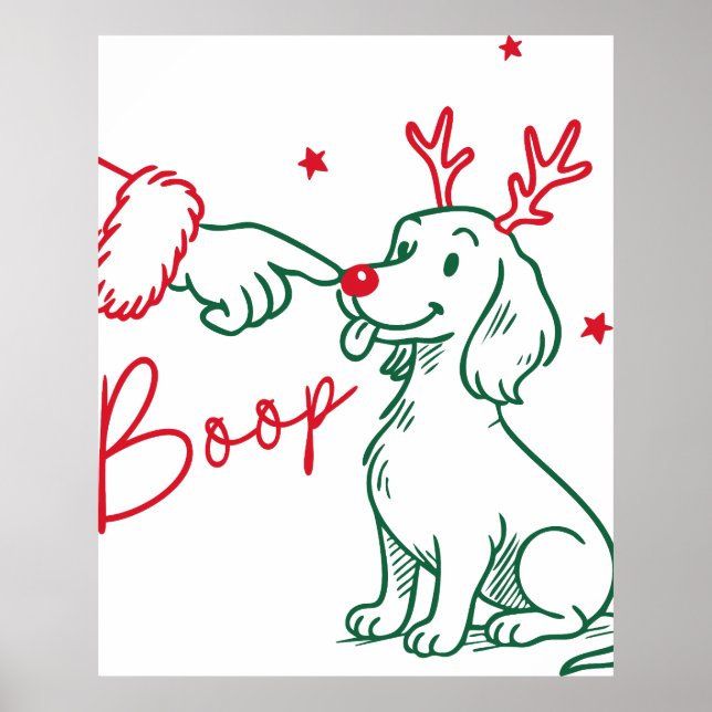 Póster Perro Dachshund de Navidad Boop (Frente)